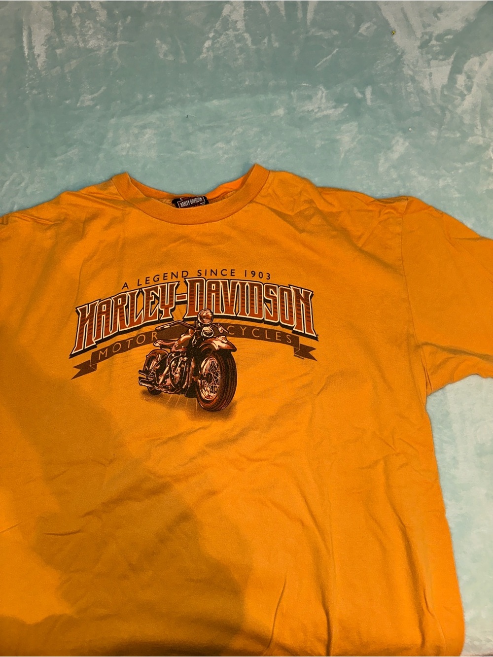 Vintage Harley-Davidson Men's Gold Graphic Tee
